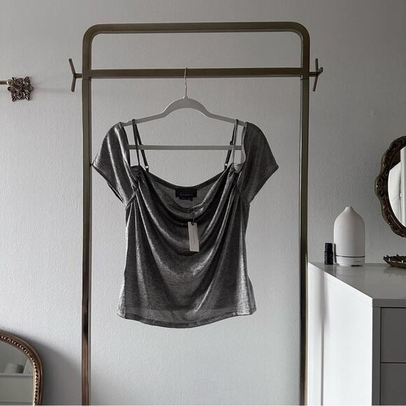 NWT Anthropologie Lurex Cowl-Neck Off-The-Shoulder Top. - Picture 4 of 14